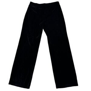 Clothes Velvet Pull on Black Straight Leg Pants Size M Elastic Waist